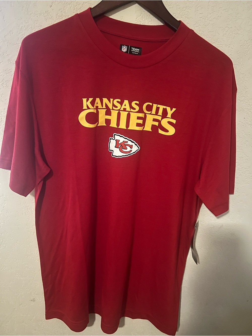 KC CHEIFS LARGE UNISEX NFL APPAREL PAJAMA SET SHIRT/PLAID LOUNGERS RED/BLACK NWT